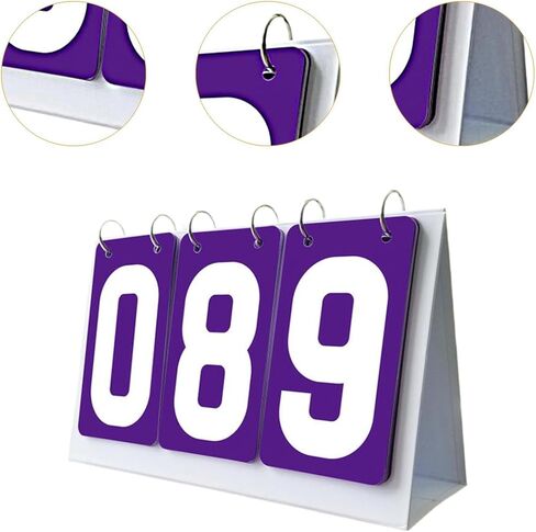 kowaku Sports Scoreboard, Flip Number Score Board, Manual Score Flip Cards 3 Digits Score Keeper, Table Score Flipper for Volleyball in Kuwait