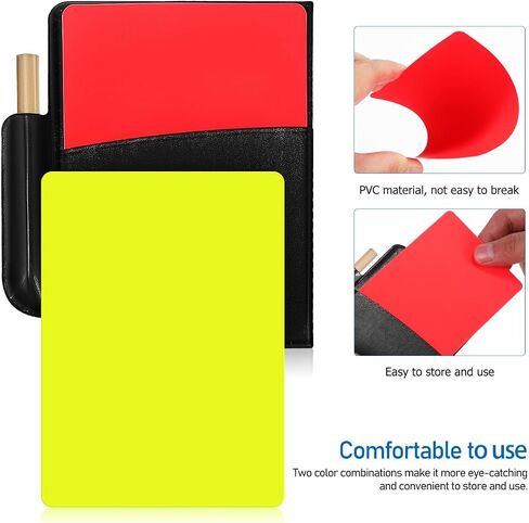 Referee Tools Set with 5 Red and 5 Yellow Cards, Stainless Steel Whistle, Portable Scorebook with Pencil, Soccer Referee Kit for Sports Officials and Soccer Games in Kuwait