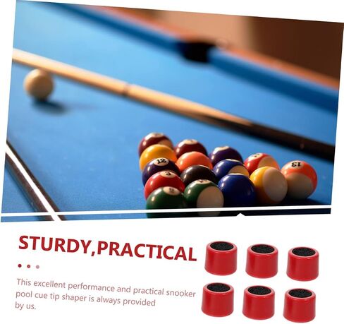 6pcs Double-Sided Cue Tip Shaper Tool for Billiards Sanding and Shaping Accessories for Pool Cue Tips Compact and Portable Design in Kuwait