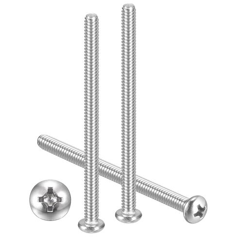 METALLIXITY Phillips Pan Head Machine Bolts (#10-24x3-1/2) 10Pcs, 304 Stainless Steel Pan Head Mounting Screws - for Household Equipment Machinery DIY Fasten, Silver Color in Kuwait