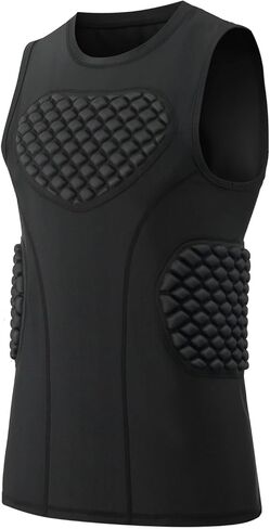 Padded Shirt Compression Shorts & Soft Shell Rugby Helmet with Chest, Rib, Shoulder, Head ,Back Protector in Kuwait