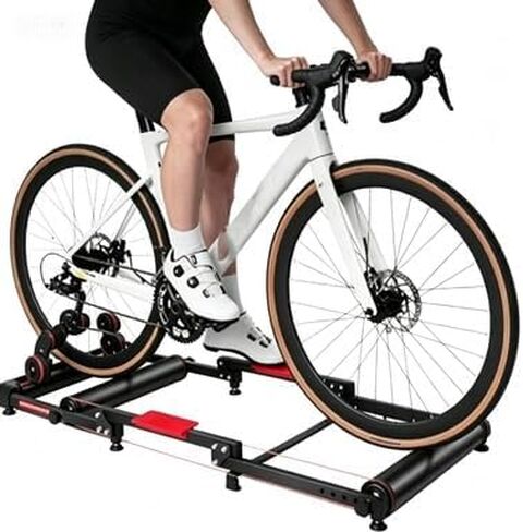 Adjustable Indoor Cycling Roller Trainer, Quiet Stationary Bike Trainer Stand with Smooth Rollers, Aluminum Alloy Bike Training Stand for Road Bikes Home Use in Kuwait