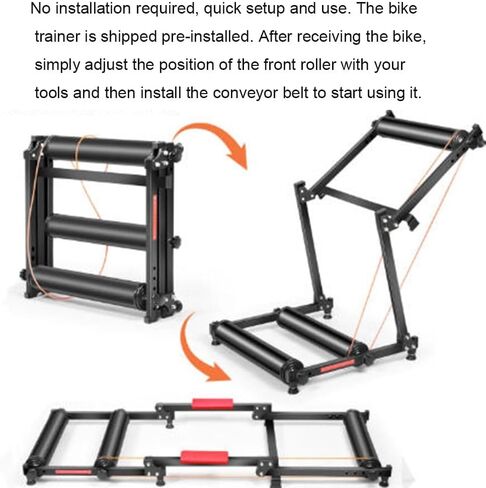 Adjustable Indoor Cycling Roller Trainer, Quiet Stationary Bike Trainer Stand with Smooth Rollers, Aluminum Alloy Bike Training Stand for Road Bikes Home Use in Kuwait