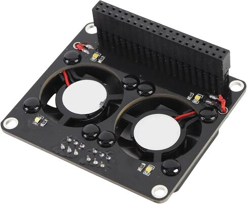 لوحة توسيع Gugxiom GPIO مناسبة لـ RasPi 4B 3B + 3B 3A +، وحدة قبعة مروحة مراوح التبريد المزدوجة مع ضوء LED لـ RasPi 4B 3B + 3B 3A + الملحقات in Kuwait
