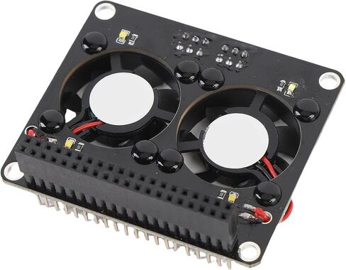 لوحة توسيع Gugxiom GPIO مناسبة لـ RasPi 4B 3B + 3B 3A +، وحدة قبعة مروحة مراوح التبريد المزدوجة مع ضوء LED لـ RasPi 4B 3B + 3B 3A + الملحقات in Kuwait