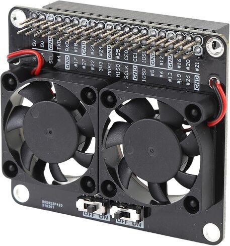لوحة توسيع Gugxiom GPIO مناسبة لـ RasPi 4B 3B + 3B 3A +، وحدة قبعة مروحة مراوح التبريد المزدوجة مع ضوء LED لـ RasPi 4B 3B + 3B 3A + الملحقات in Kuwait