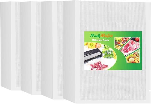 أكياس MakMeFre 400 باينت مقاس 6 × 10 بوصة مع خالية من مادة BPA وشديدة التحمل، رائعة لتخزين الطعام وحقيبة مانعة للتسرب مسبقًا in Kuwait