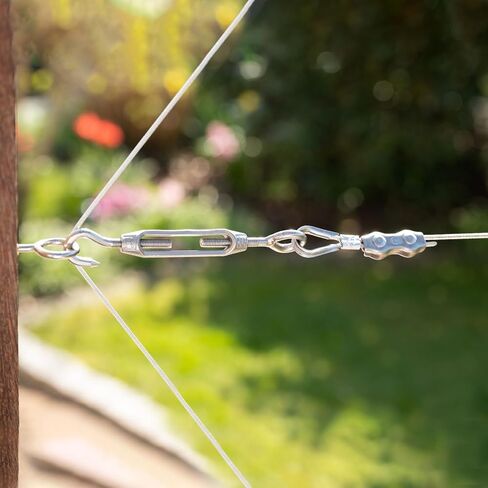PATIKIL 1/32" Wire Rope, 328 ft 304 Stainless Steel Bright Aircraft Cable Wire Rope Vinyl Coated with 100pcs Crimping Sleeves for Hanging Lights Clotheslines Trellis, Silver in Kuwait