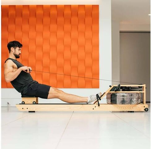 آلة التجديف WaterRower Lite Oak مع شاشة S4 | الولايات المتحدة الأمريكية صنعت مجداف الماء | آلة الصف Erg الأصلية المصنوعة يدويًا للاستخدام المنزلي وصالة الألعاب الرياضية in Kuwait