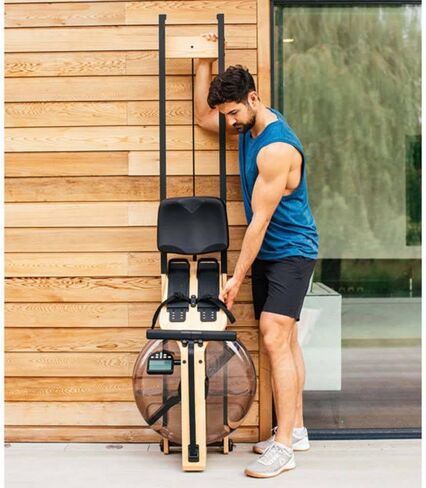 آلة التجديف WaterRower Lite Oak مع شاشة S4 | الولايات المتحدة الأمريكية صنعت مجداف الماء | آلة الصف Erg الأصلية المصنوعة يدويًا للاستخدام المنزلي وصالة الألعاب الرياضية in Kuwait