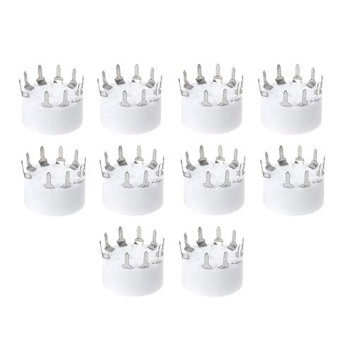 PURPLELILY 10x 9-pin Outlet Electronic Tube السيراميك مآخذ الفضة مطلي أنبوب حامل in Kuwait