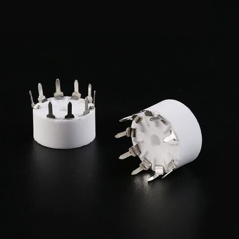 PURPLELILY 10x 9-pin Outlet Electronic Tube السيراميك مآخذ الفضة مطلي أنبوب حامل in Kuwait