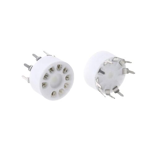 PURPLELILY 10x 9-pin Outlet Electronic Tube السيراميك مآخذ الفضة مطلي أنبوب حامل in Kuwait