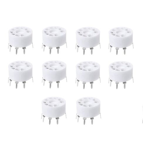 PURPLELILY 10x 9-pin Outlet Electronic Tube السيراميك مآخذ الفضة مطلي أنبوب حامل in Kuwait