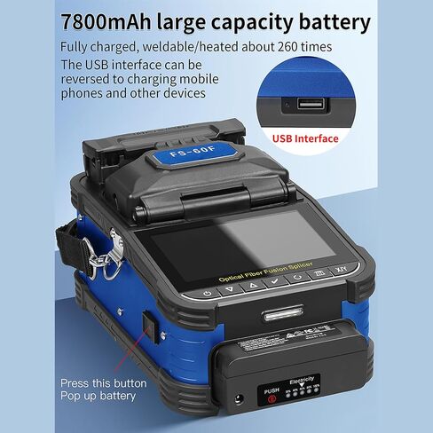 Fiber Splicer Automatic 5in LCD FTTH Fiber Splicing Kit (US Plug AC100-240V) in Kuwait