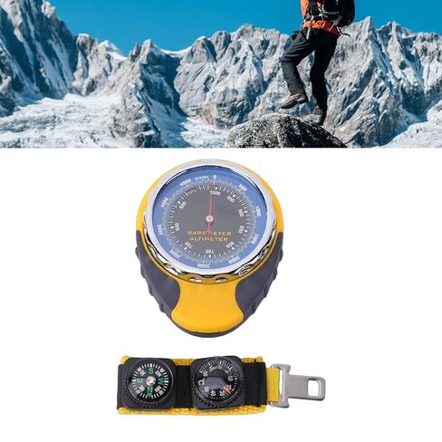 Altimeter Barometer Compass Temperature Meter for Outdoor Navigation, Multifunctional Altitude Temperature Meter for Hiking, ABS Material, 0-5000m 580-1040hPa -30-50 Degree in Kuwait