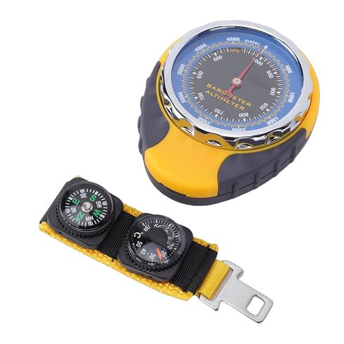 Altimeter Barometer Compass Temperature Meter for Outdoor Navigation, Multifunctional Altitude Temperature Meter for Hiking, ABS Material, 0-5000m 580-1040hPa -30-50 Degree in Kuwait