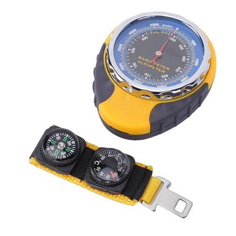 Altimeter Barometer Compass Temperature Meter for Outdoor Navigation, Multifunctional Altitude Temperature Meter for Hiking, ABS Material, 0-5000m 580-1040hPa -30-50 Degree in Kuwait
