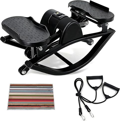 Lhanel Rock Stepper، Lhanel Stepper، آلة جنبًا إلى جنب للتمرين المنزلي - حرق الدهون بشكل أسرع في 15 دقيقة | غلوتيس منخفضة التأثير مع شاشة رقمية وحصيرة مضادة للانزلاق in Kuwait