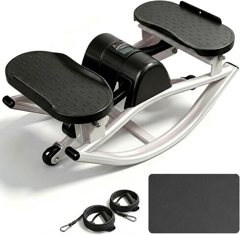 Rocking Stepper Side to Side,Mini Rock Stepper for Home & Office Workout, Low Impact Lateral Motion Exercise Machine for Core Glutes, Whisper Rock Stepper Machine, Fully Assembled in Kuwait