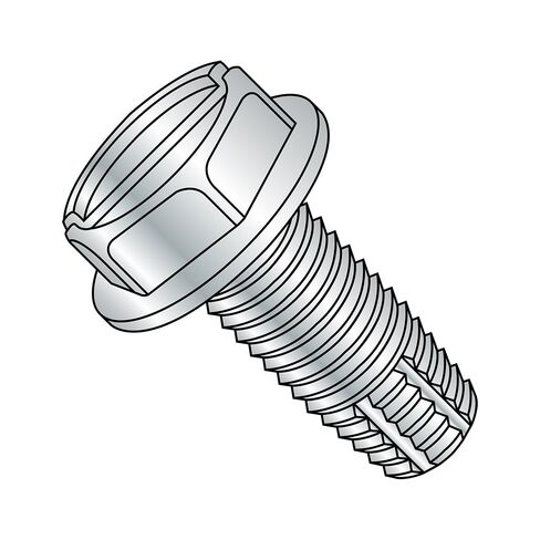 Small Parts 1420FSW Steel Thread Cutting Screw, Zinc Plated Finish, Hex Washer Head, Slotted Drive, Type F, 1/4"-20 Thread Size, 1-1/4" Length (Pack of 2000) in Kuwait