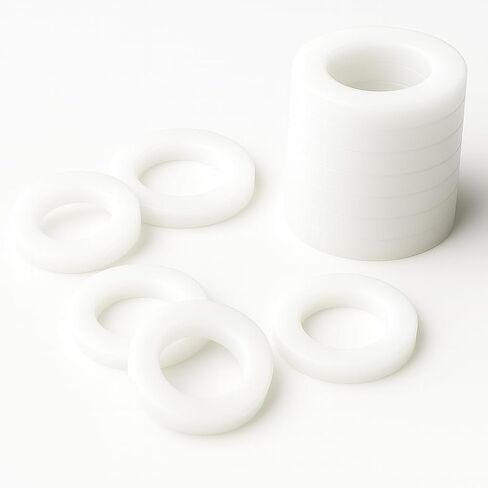 4 pcs 1" Silicone Flat Washers – White Sealing Gaskets & Wave Lock O-Rings for Bellows, Hose Fittings, Leak-Proof Plumbing in Kuwait