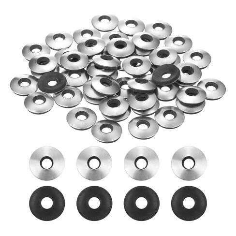 uxcell 120Pcs EPDM Bonded Sealing Rubber Washers, 5/32" x 15/32" 304 Stainless Steel Neoprene Rubber Washers Gasket for Screws, Bolts, Metal Panels, Machinery in Kuwait