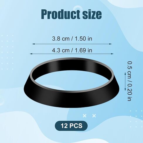 12pcs Cone Seal Ring Silicone Washer, Good Sealing Washer for 1 1/2 Inch Pipe, Rubber Gasket Washers for Sink Drains, Outdoor Water Pipes in Kuwait