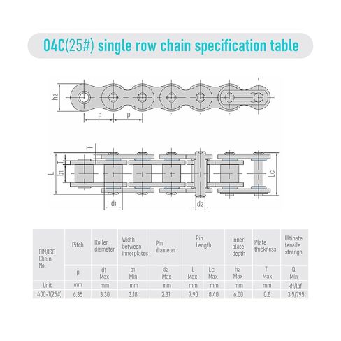 10 Tooth Roller Chain Sprocket B Type Hardened Teeth, 25 Chain Sigle Strand 1/4-Inch Pitch, 10mm Bore Black Oxide C45 Carbon Steel with Fasten Screws for 04C Chain in Kuwait