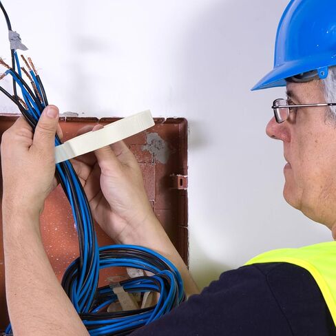 شريط كهربائي من القماش الزجاجي من Frienda، 3/4 بوصة × 36 ياردة (108 قدم) شريط لاصق بدرجة حرارة عالية بيج، لدن بالحرارة، حساس للضغط، حماية من التآكل، لاصق سيليكون in Kuwait