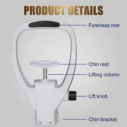 Optometry Equipment Accessories Support, Chin Rest Forehead Support Optometry Accessories with Lifting Distance 0-40mm Adjustable, Arc-Shaped Design, for Optical Shops, Vision Care Center in Kuwait