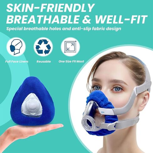 4Pcs Cotton Liner for F20 Ventilator Machine Comfortable Breathable Padding Reduces Leakage and Pressure Marks in Kuwait