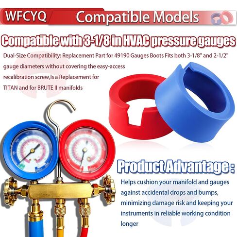 HVAC Gauge Boots 49190 Cover Compatible with Yellow Jacket JB 3-1/8" HVAC Gauges (1 Set) in Kuwait
