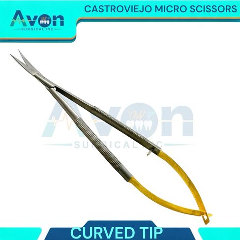 New Premium German Stainless Tc Castroviejo Micro Stitch Scissors 6 inches Curved With Tungsten Carbide Inserts Cynamed in Kuwait