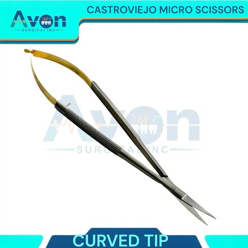 New Premium German Stainless Tc Castroviejo Micro Stitch Scissors 6 inches Curved With Tungsten Carbide Inserts Cynamed in Kuwait
