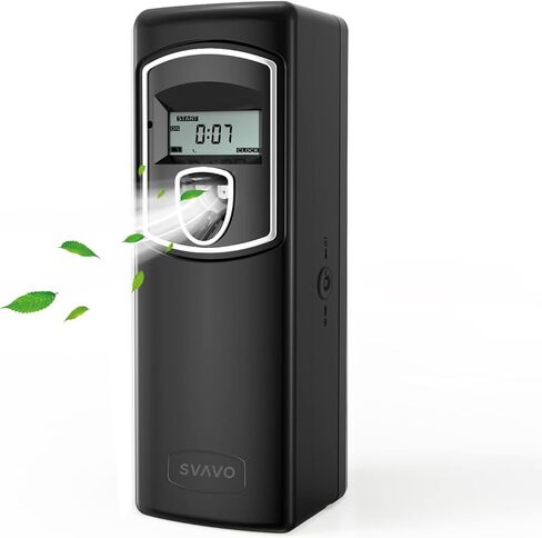 SVAVO Automatic LCD Fragrance Dispenser - Wall Mount/Free Standing ABS Auto Air Freshener Dispenser Programmable Aerosol Spray Perfume Dispenser (Black, LCD) in Kuwait
