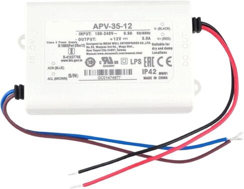 APV-35-12 12V 2.92A 35W Switching Power Supply - Universal Input 90-264VAC, Short Circuit Protection for LED Lighting Systems in Kuwait