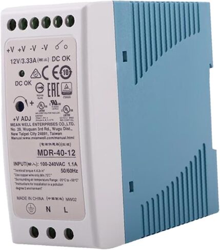MDR-40-12 Industrial Switching Power Supply 12V 3.33A 40W 85% Efficiency with 85-264VAC/120-370VDC Wide Input in Kuwait