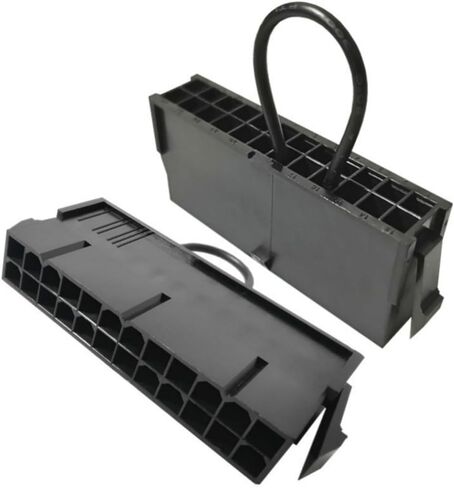 2 قطعة 24Pin ATX Power Supply Jumper Bridge، 20+4 Pin PSU Starter Module لاختبار طاقة الكمبيوتر وتبريد المياه، لا حاجة إلى موصل طاقة للوحة الأم in Kuwait