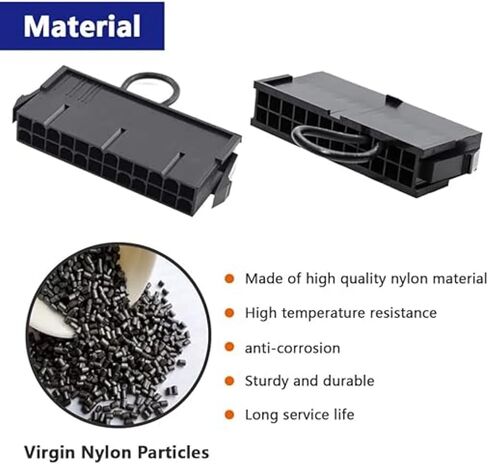 2 قطعة 24Pin ATX Power Supply Jumper Bridge، 20+4 Pin PSU Starter Module لاختبار طاقة الكمبيوتر وتبريد المياه، لا حاجة إلى موصل طاقة للوحة الأم in Kuwait