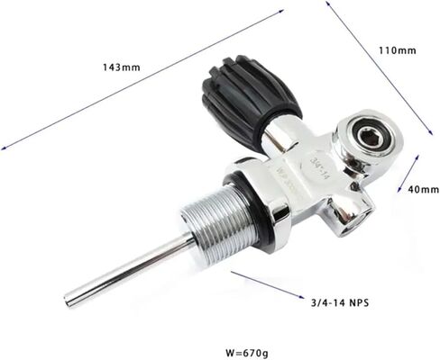 Metal High Pressure Scuba Valve Silver Water Sports Diving Tank Accessories in Kuwait