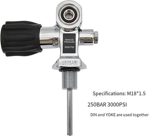 X08A 3000Psi 250Bar M18x1.5 صمام خزان DIN/YOKE للغوص والغطس in Kuwait