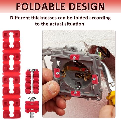 200 Pcs Outlet Spacers Electrical Shims for Switch and Receptacle Alignment, Wall Plate Spacers for Outlet Box Extender, Electrical Box Adjuster Kit (Red) in Kuwait