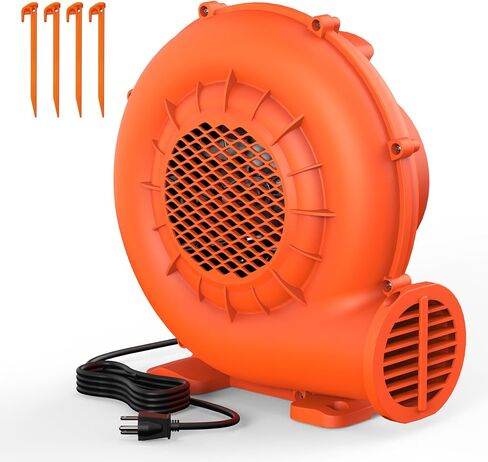 Bounce House Blower, 750W Inflatable Air Blower with High Airflow Quick Inflation for Bouncy Castle Inflatable Water Slide Decorations, Orange in Kuwait
