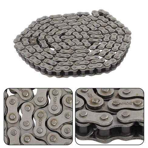 findmall 50H Roller Chain, Heavy Duty, 10 Feet with 2 Connecting Links, Carbon Steel, 0.625 Inch Pitch in Saudi Arabia