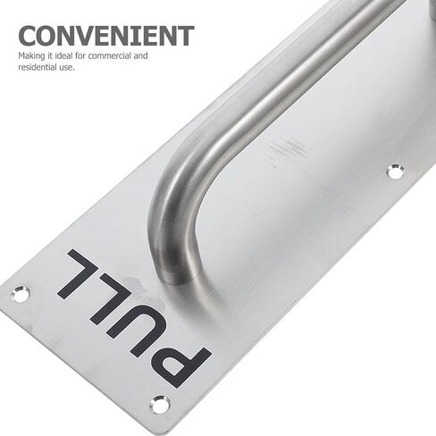 2pcs Stainless Steel Commercial Door Handles with Push and Pull Plates Heavy Duty Fire Door Hardware Easy Installation Sleek Silver Design for Interior in Kuwait