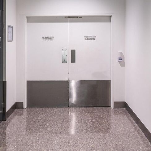 2pcs Stainless Steel Commercial Door Handles with Push and Pull Plates Heavy Duty Fire Door Hardware Easy Installation Sleek Silver Design for Interior in Kuwait