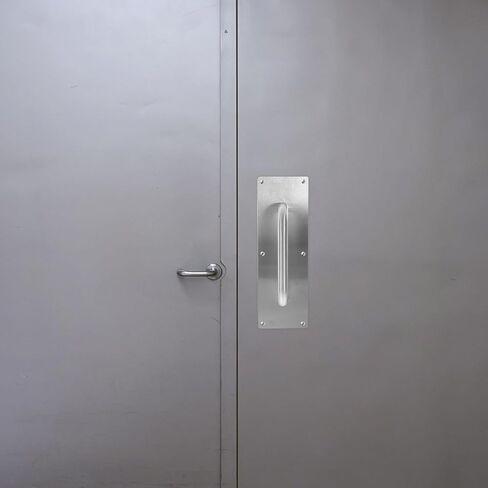 لوحة مقبض باب سحب وسحب تجارية من الفولاذ المقاوم للصدأ من VOSAREA مع بناء ثابت وحواف ناعمة لأبواب متاجر السلع بلمسة نهائية فضية in Kuwait