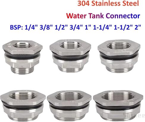 1/2"3/4"1"1-1/4"2" Male Thread 304 Stainless Steel Pipe Single Loose Key Swivel Fitting Nut Water Jointer Connector(1l4 DN8 Water Tank) in Kuwait