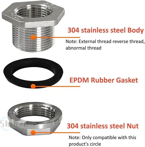 1/2"3/4"1"1-1/4"2" Male Thread 304 Stainless Steel Pipe Single Loose Key Swivel Fitting Nut Water Jointer Connector(1l4 DN8 Water Tank) in Kuwait